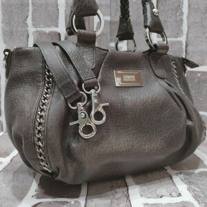  beautiful goods *ARMANI COLLEZIONI Armani koretso-ni men's business handbag shoulder bag tote bag leather original leather knitting 2way