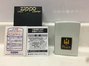 Zippo　ジッポー　Peace　ピース　ホワイト　2000年製　未使用　煙草　　　　KJ1MU