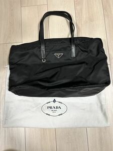 PRADA プラダ ナイロン ハンドバッグ ブラック レザー 