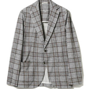 新品タグ付 イタリア CIRCOLO 1901 春夏 コットン混 ピケ調 グレー系 織目柄調 メランジ チェック 2B ジャージージャケット 48(L相当)