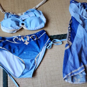 . god ni. low swimsuit M size same etc. one jpy start cosplay .. elasticity equipped small of the back to coil . light. white . light blue . light tea color . blue 