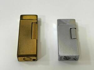 B1N dunhill Maruman 2 шт. комплект Dunhill ролик газовая зажигалка зажигалка Gold Maruman серебряный вспышка OK работоспособность не проверялась текущее состояние товар 