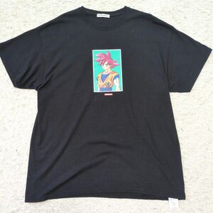 6-30 DRAGONBALL ドラゴンボールコラボTシャツフラグスタフ孫悟空　アニメTシャツ黒 　サイズXL