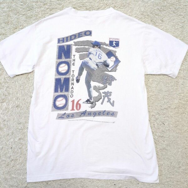 6-27【90s古着】USA製ヴィンテージ古着Tシャツ シングルステッチ　メジャーリーグ野茂英雄　サイズL