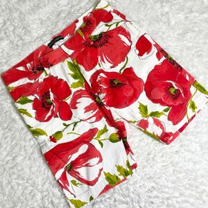  превосходный товар * Dolce & Gabbana цветочный принт шорты короткий хлеб Short цветочный цветок общий рисунок брюки лето белый красный DOLCE&GABBANA мужской M соответствует 
