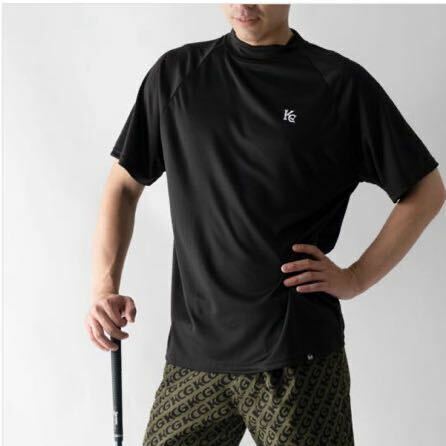 M 即日発送/大人気/新品/KINASHI CYCLE GOLF THE GOLF ドライモックネックシャツ　ゴルフシャツ/木梨サイクル ゴルフ 木梨憲武/黒/ブラック