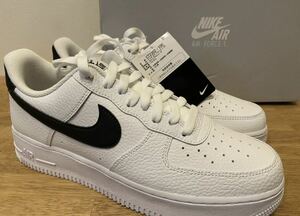 即決26.5cm NIKE AIR FORCE1 Low '07 White Black Pebbled Leatherナイキ エアフォース1 ロー '07 ホワイト ブラック ペブルド レザー