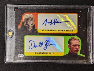 TOPPS STAR WARS SNOKE＆HUX SERKIS＆GLEESON DUAL AUTO CARD スターウォーズ スノーク＆ハックス 2枚限定 デュアル直筆サインカード