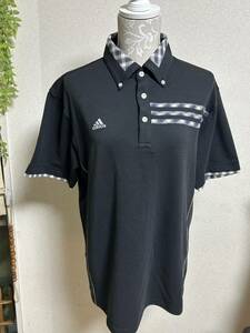 メンズ・未使用【 adidas GOLF★アディダスゴルフ】半袖ポロシャツ・ブラック・サイズＯ