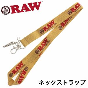 RAW/ロー★ランヤード45cm☆ネックストラップ★ロング スナップフック アンド クリップ