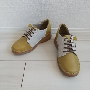 ◎(554)to be continued マスタード×グレージュ シューズ(24.0cm)