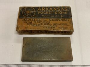 砥石 ARKANSAS アルカンサス 1個 中古品1 長期保管品 POCKET STONE Made In U.S.A アメリカ産
