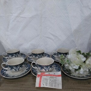 g_t X878 昭和レトロ　オールドノリタケ　Noritake　モリムラチャイナカップ＆　ソーサー　5客+予備ソーサーまとめ売り♪ レトロかわいい♪