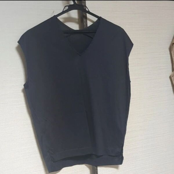 レディース Tシャツ カットソー ノースリーブ Vネック