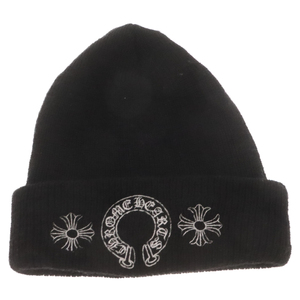 CHROME HEARTS クロムハーツ WOOL WATCH CAP ホースシュー CHプラス刺繍 ビーニーニット 帽子 キャップ ブラック