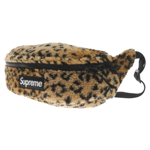 SUPREME シュプリーム 17AW Leopard Fleece Waist Bag レオパード フリース ウエストバッグ ボディバッグ ショルダーバッグ ブラウン