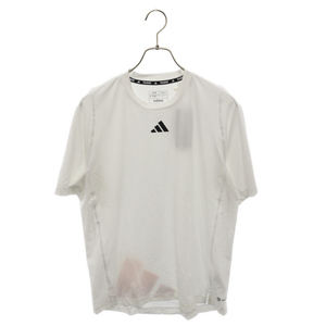 adidas アディダス ロゴプリント 半袖カットソー Tシャツ ホワイト