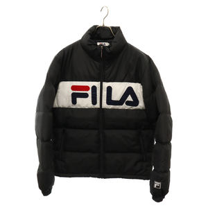 FILA フィラ ロゴデザイン中綿ナイロンジャケット ブラック FH7607