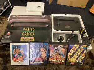 [1 иен старт ]NEOGEO Neo geo корпус NEO-0 с коробкой soft 4 штук работа OK SNK дракон .. .2 Fatal Fury специальный прочее soft 