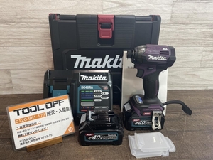 009▼未使用品▼makita マキタ 充電式インパクトドライバ TD002GDXAP 40Vmax　バッテリー2個+充電器付き