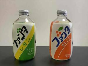 [ вентилятор ta*daruma бутылка ] Logo другой лимон orange 2 шт. комплект * 1980 годы пустой бутылка Fuji Coca Cola Showa Retro 