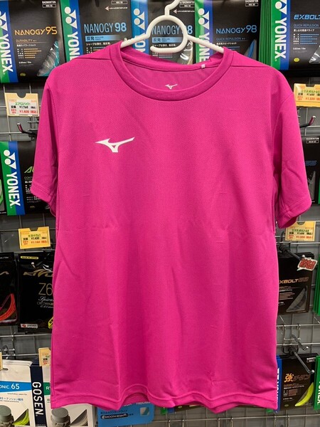 【32MAA15666 M 】MIZUNO(ミズノ) ユニワンポイントTシャツ ピンク サイズM 新品未使用タグ付 バドミントン
