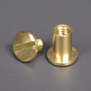 シカゴスクリュー 真鍮 コンチョネジ 径8mm [ Lサイズ ] | 組ネジ コンチョ用ネジ 革細工 レザークラフト材料