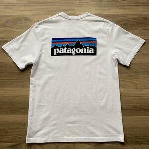 【1円スタート】 patagonia パタゴニア ボックスロゴ ポケット 半袖 Tシャツ レギュラーフィット 白 ホワイト Mサイズ