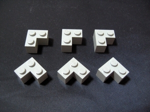 凸レゴ凸　%2357　2x2L字型ブロック（旧灰）　6個