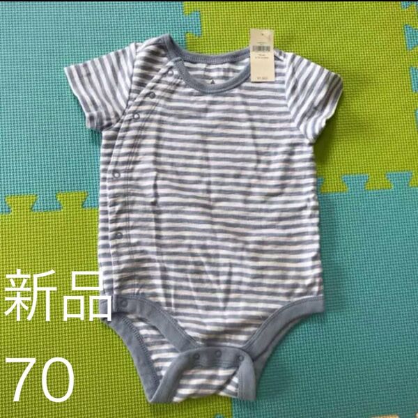 新品 babygap 70 ボーダーロンパース