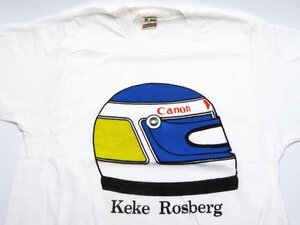 1 jpy ~* unredeemed item *keke*roz bell g helmet pattern T-shirt M size not yet have on dirt equipped Canon Williams Honda FW10 1985 year Canon Honda F1