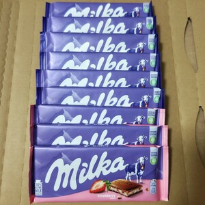  special price![ Mill ka] strawberry ×3 sheets + happy kau×6 sheets *100g×9 pieces set *Milka* chocolate * chocolate *.* strawberry 