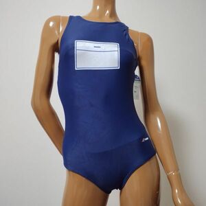 7*[ new old goods unused ]MARUKOO woman .. swimsuit 160(M size )* lustre dark blue navy *