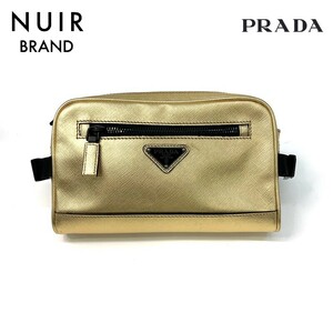  Prada PRADA waist bag safia-no leather car f Gold 
