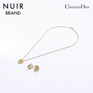 クリスチャンディオール Christian Dior ネックレス ハート形 イヤリング ２点セット ゴールド
