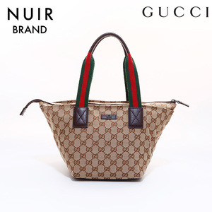 グッチ GUCCI ハンドバッグ GGキャンバス シェリーライン ブラウン