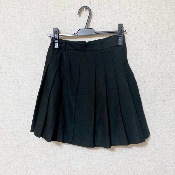 【早い者勝ち】 キュロットスカート 黒 ブラック スカート ミニスカート スクールスカート プリーツ 女子