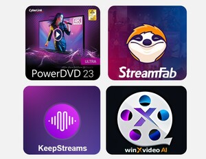 【最新】StreamFab オールインワン6.1.8.0 keepstreams オールインワン1.2.2.5CyberLink PowerDVD 23 Ultra Winxvideo AI 2.1