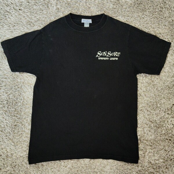 M/SUN SURF メンズ トップス 半袖 黒 ブラック サンサーフ 希少 百虎Tシャツ ビンテージ アメカジ