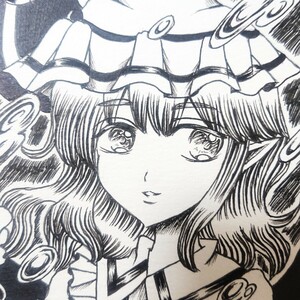 Art hand Auction Original Hand-Drawn artwork illustration ☆ Postcard size pen drawing ☆ Remiria ☆ Tea time ☆ Touhou Project ☆ Monochrome ☆ Posca ☆, Comics, Anime Goods, Hand-drawn illustration