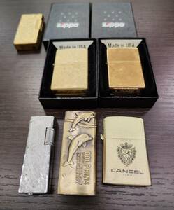[5135-] lighter summarize 6 piece Dunhill Zippo box equipped Zippo is spark 0