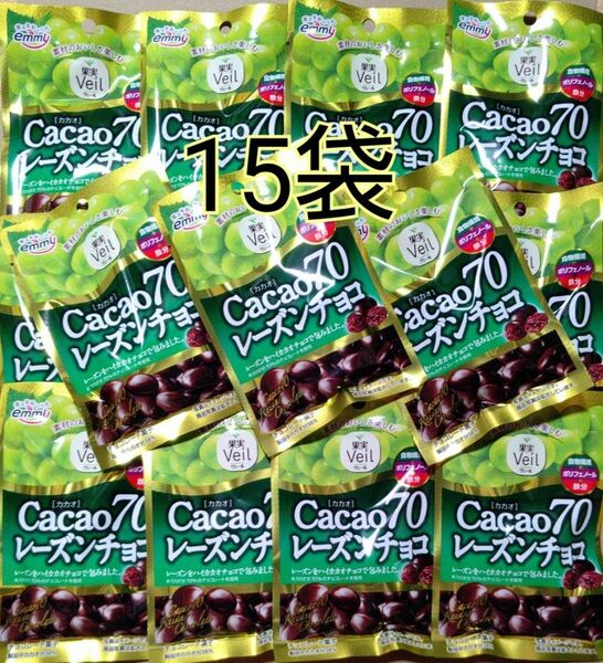 果実ヴェール　カカオ70レーズンチョコ　15袋