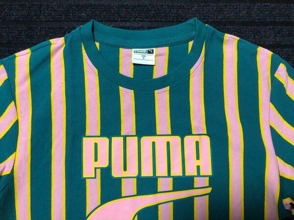 PUMA プーマ　tシャツ 緑　ピンク　黄色　レディースのM 半袖　未使用　グリーン レア　希少