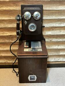 1987 Showa era 62 year Japan electro- confidence telephone NTT Classic pink TEL P88-0181-1 music box attaching public telephone Showa Retro telephone machine / Vintage antique /QH