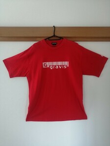 gravis グラビス ロゴTシャツ XLサイズ 赤 古着 ヴィンテージ ビンテージ アメカジ ストリート 
