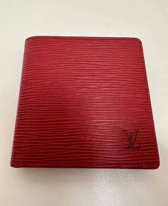【極美品】LOUIS VUITTON ルイヴィトン エピ ポルト フォイユ マルコ M63547 二つ折り財布 赤 レッド メンズ レディース