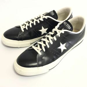 美品！日本製CONVERSEコンバース☆ワンスター廃盤レザースニーカー29cm黒x白メンズくつ靴本革シューズブラックone starオールスター