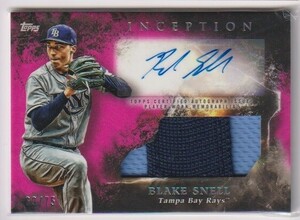2018 Topps Inception Blake Snell Tampa Autograph Patch card #69/75