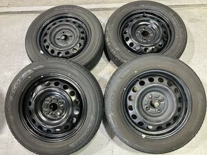 バリ山 鉄ホイール付(WS6D008)スチール 15x5J 4穴 100 + YOKOHAMA ECOS ES31 175/65R15 84S 2020-1，2021-3年 夏タイヤ 送料無料