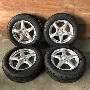 アルミホイール付(WW6A028)VIOLENTO 15 x 6J 5穴 114.3 + BRIDGESTONE BLIZZAK VRX2 195/65R15 91Q 2020年 スタッドレス 冬タイヤ 送料無料